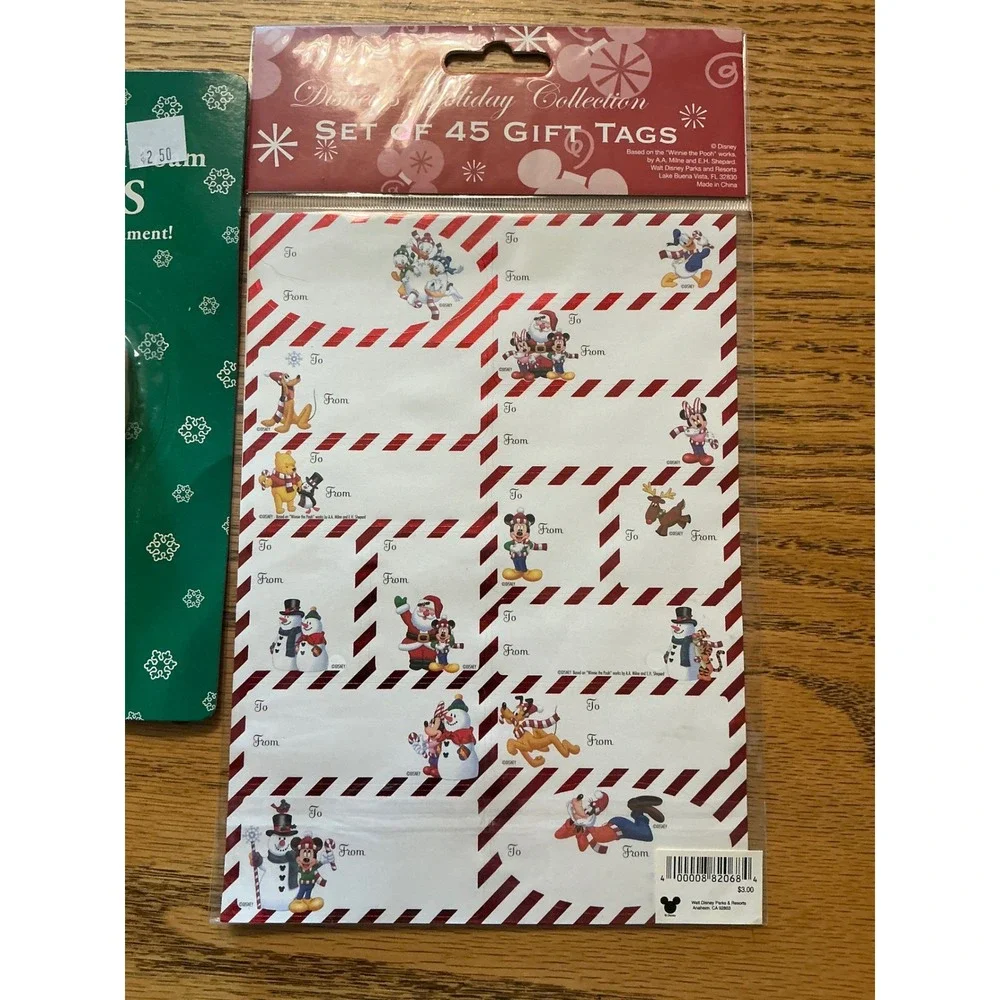 Disney Holiday Gift Tag Bundle Winnie the Pooh Mickey Mouse Christmas Set 49ct